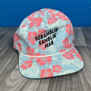 Scramblin Gamblin Man Hat Men's OSFA Floral Pattern Hawaiian Strapback
